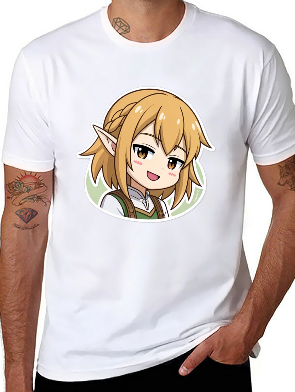 Anime Character Graphic Print Black T-Shirt