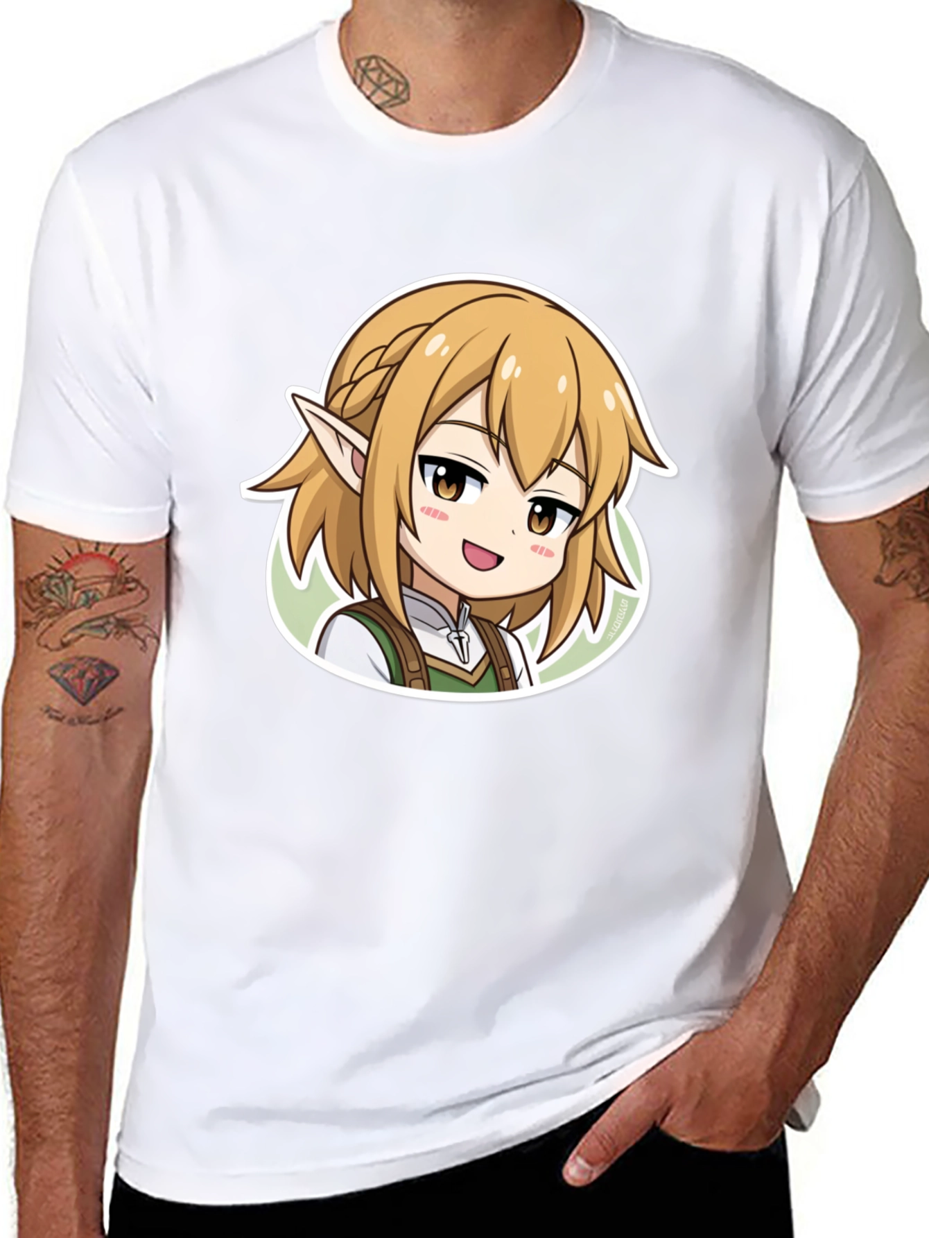 Anime Character Graphic Print Black T-Shirt