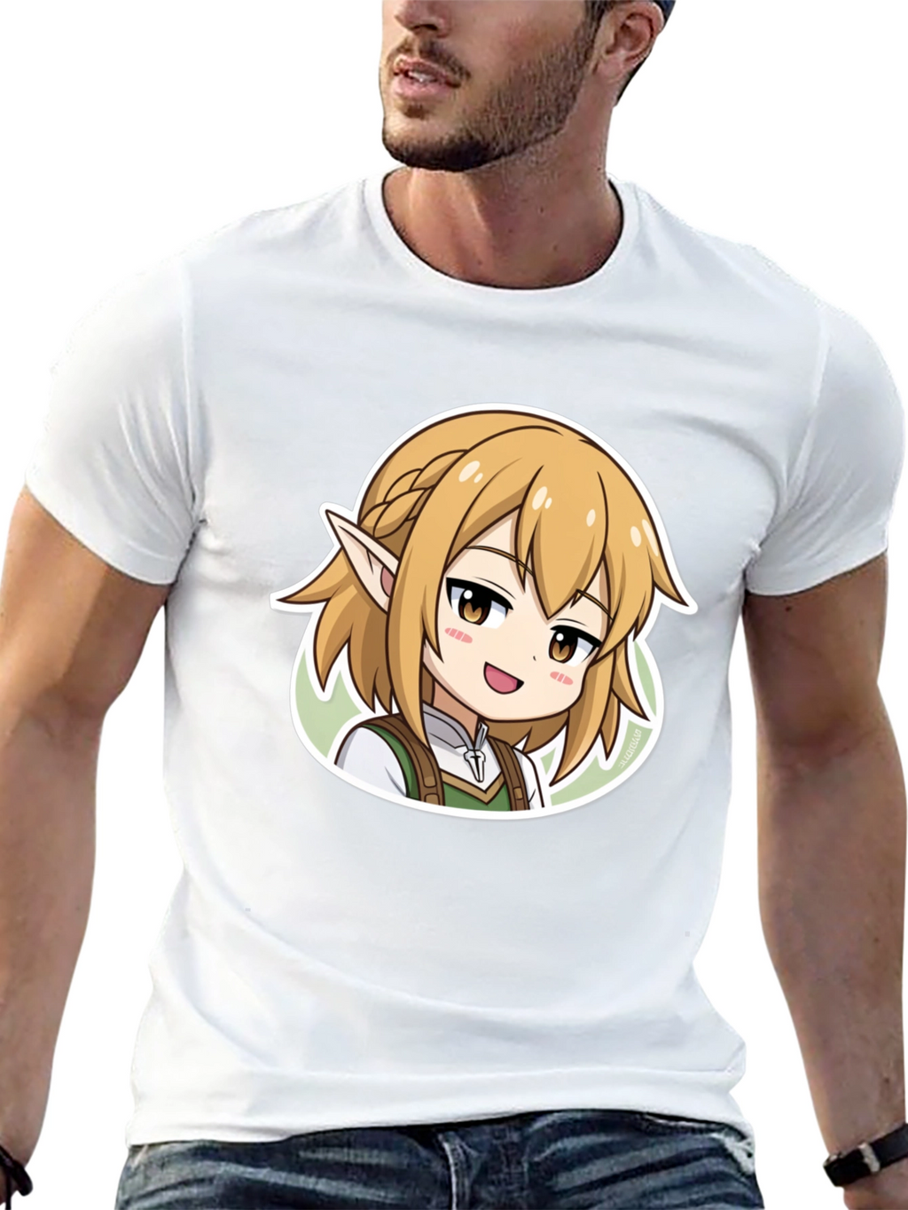 Anime Character Graphic Print Black T-Shirt