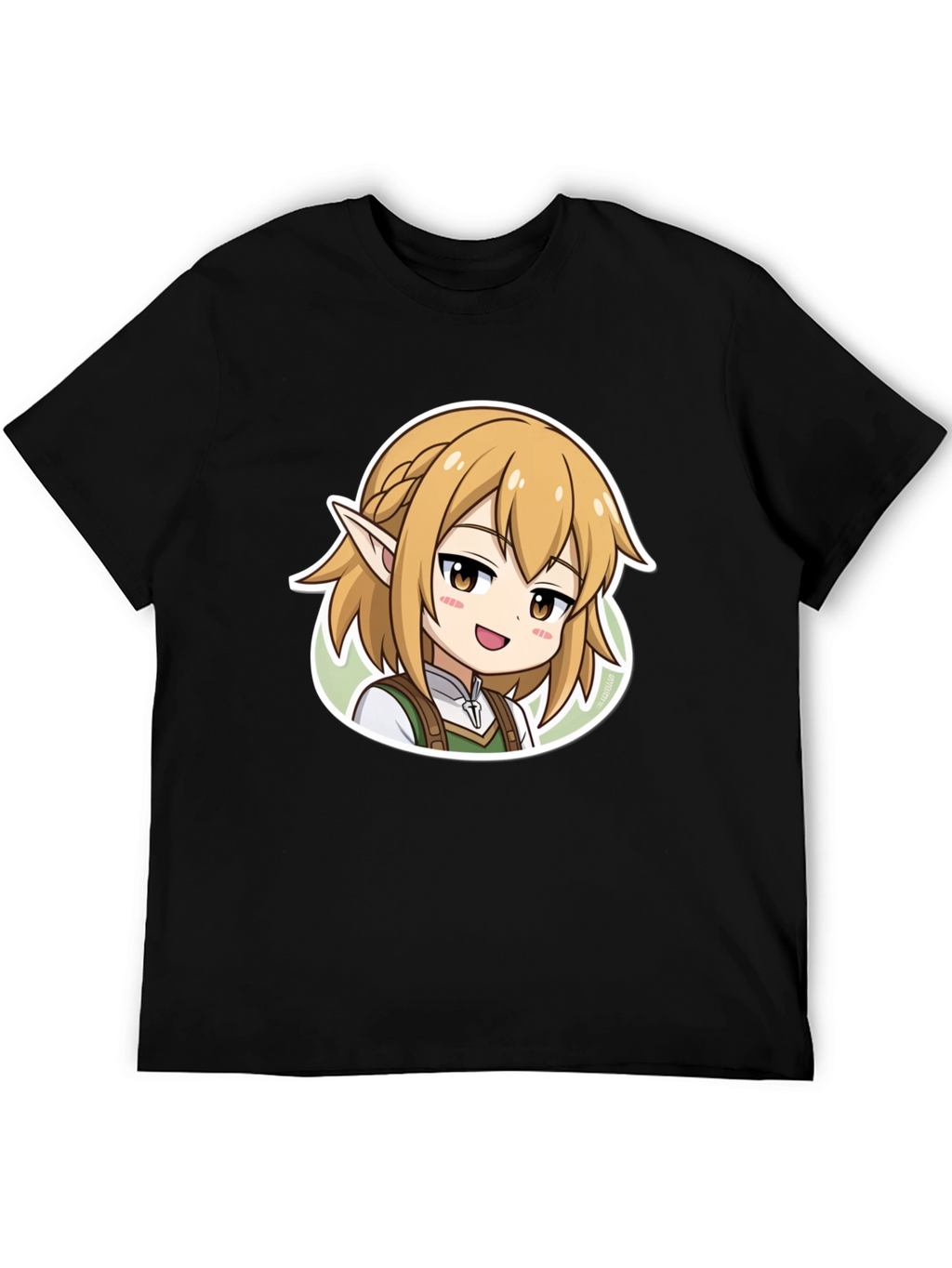 Anime Character Graphic Print Black T-Shirt