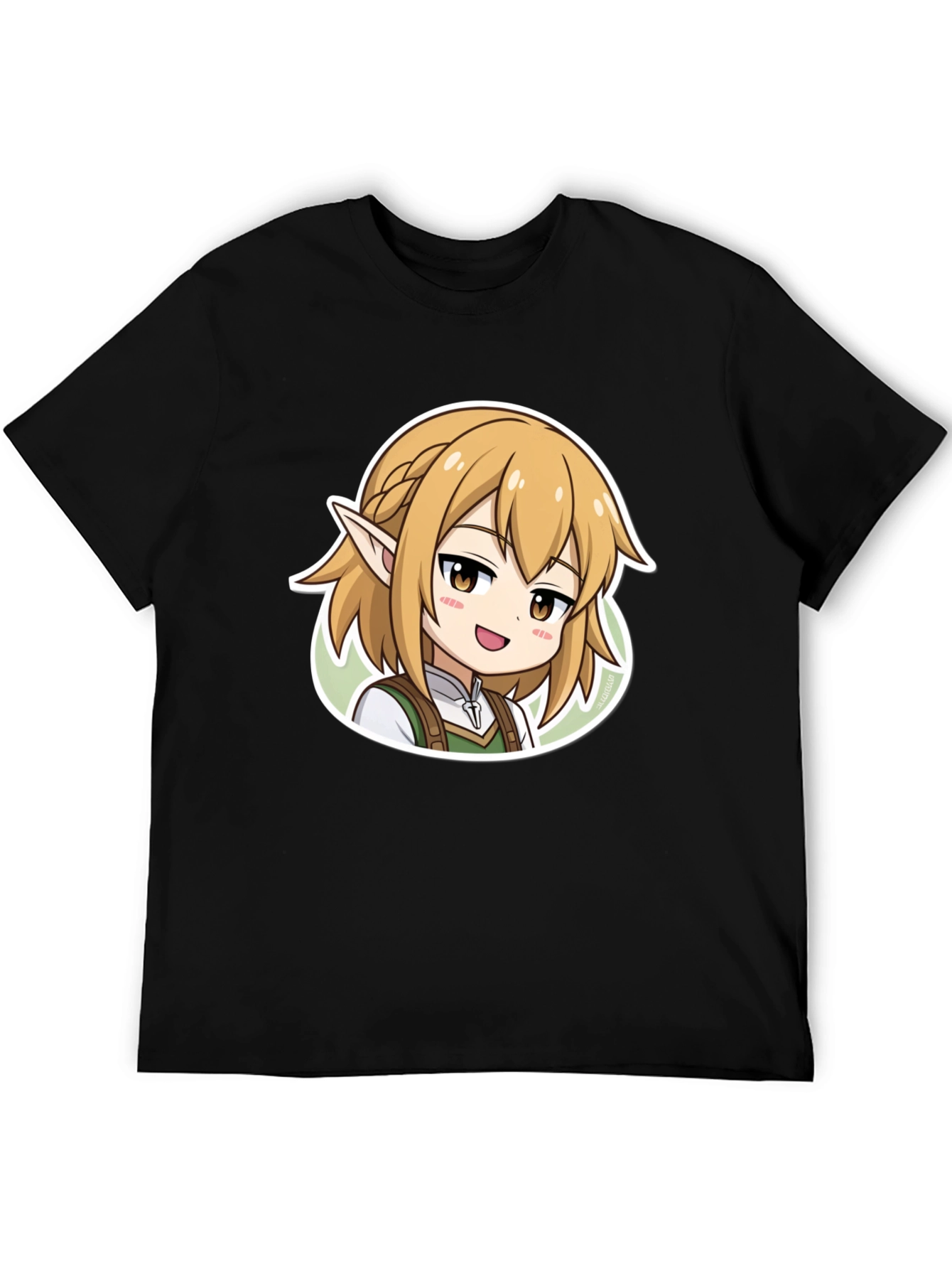 Anime Character Graphic Print Black T-Shirt