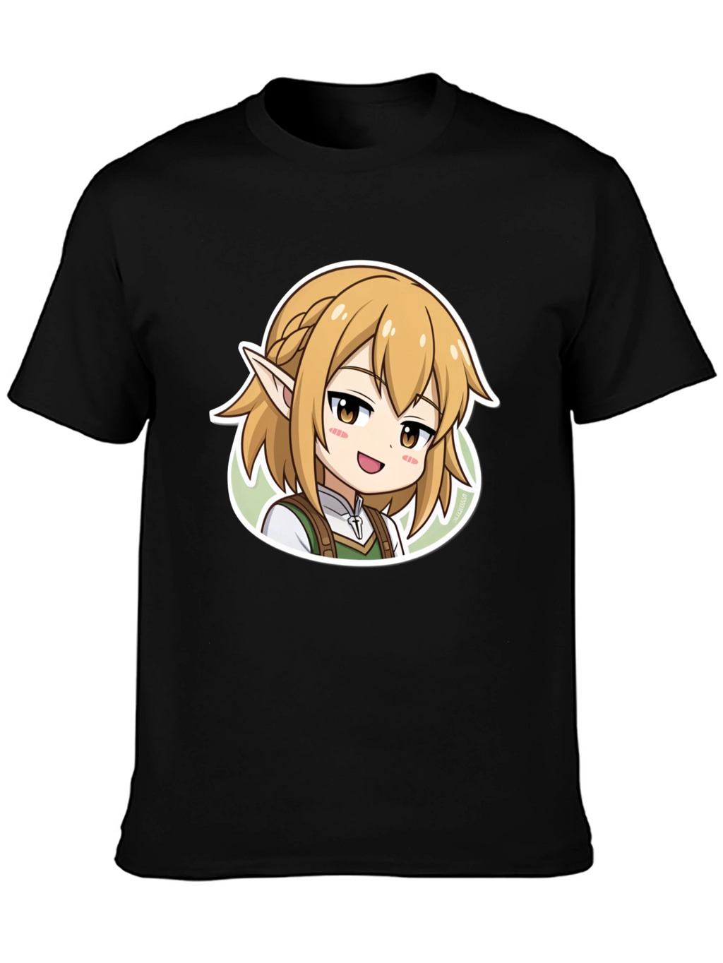 Anime Character Graphic Print Black T-Shirt