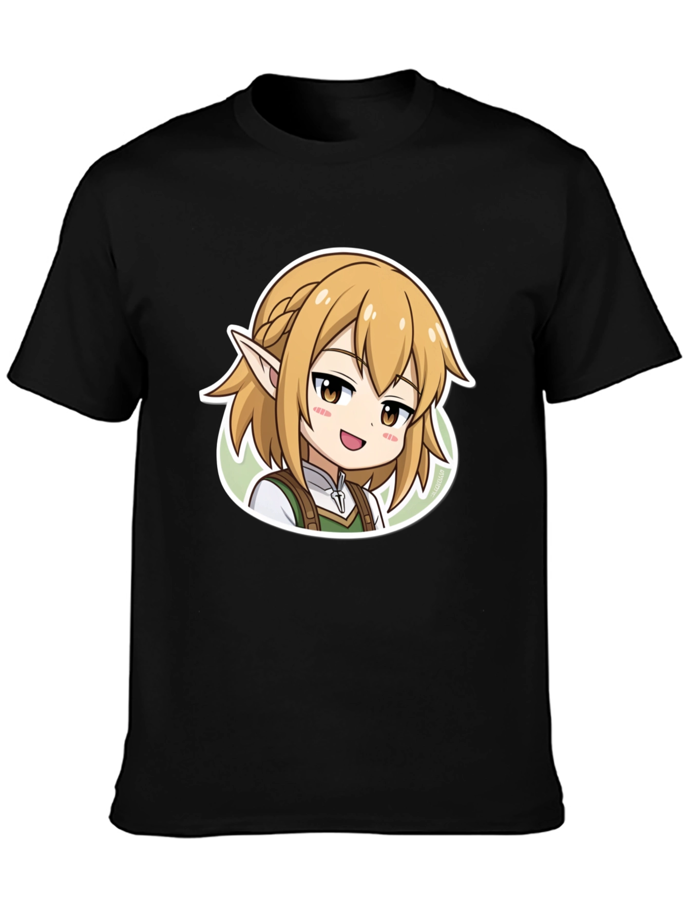 Anime Character Graphic Print Black T-Shirt