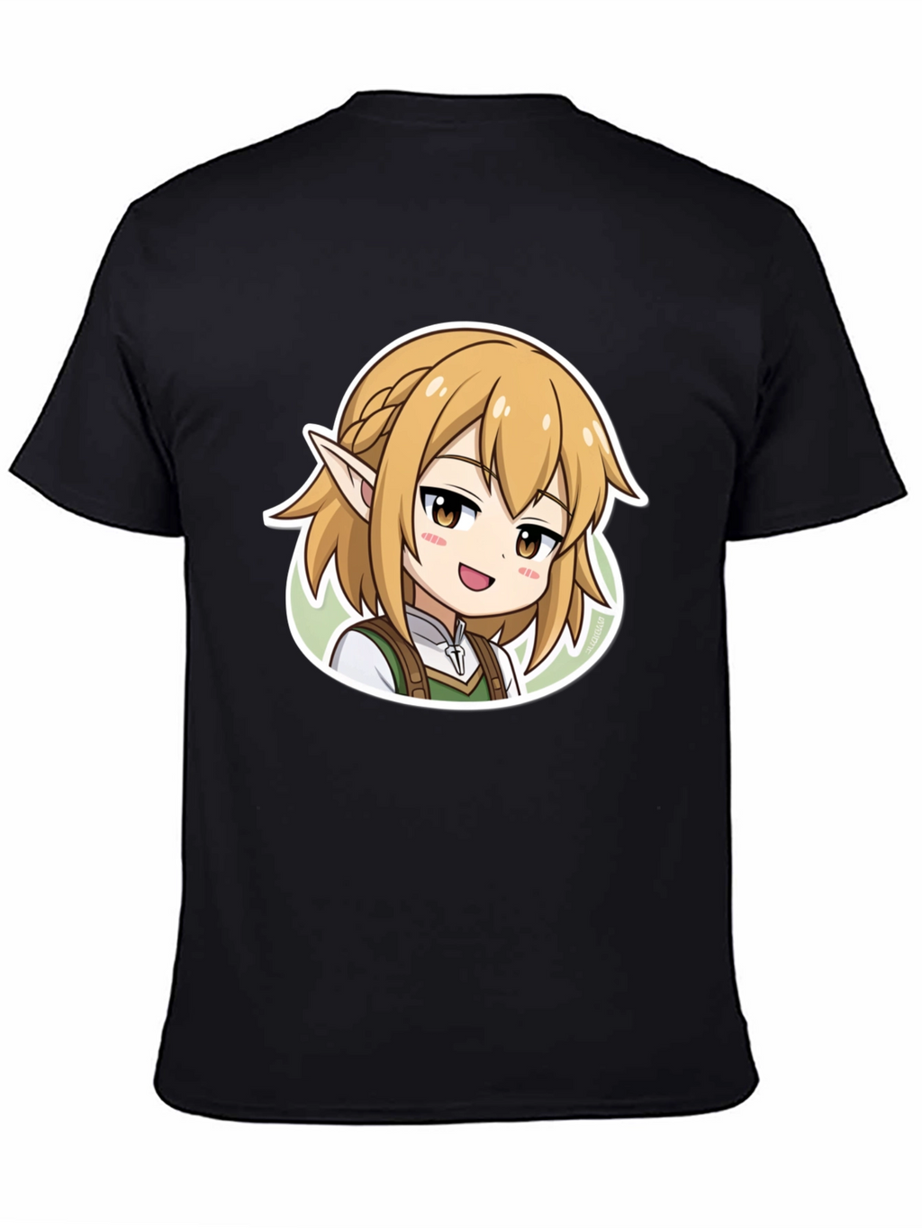 Anime Character Graphic Print Black T-Shirt