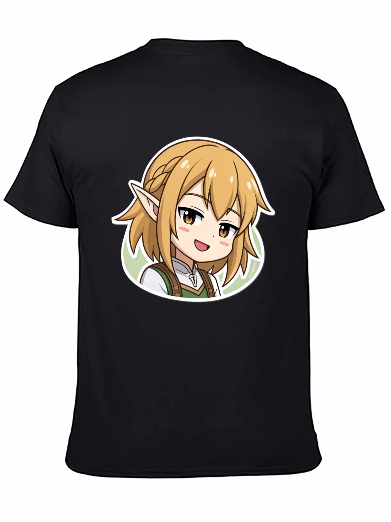 Anime Character Graphic Print Black T-Shirt