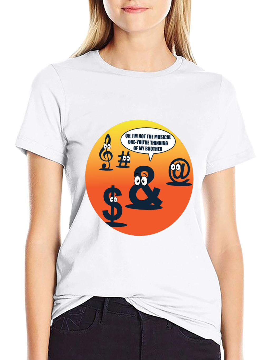 Funny Musical Pun Black T-Shirt - Graphic Symbols