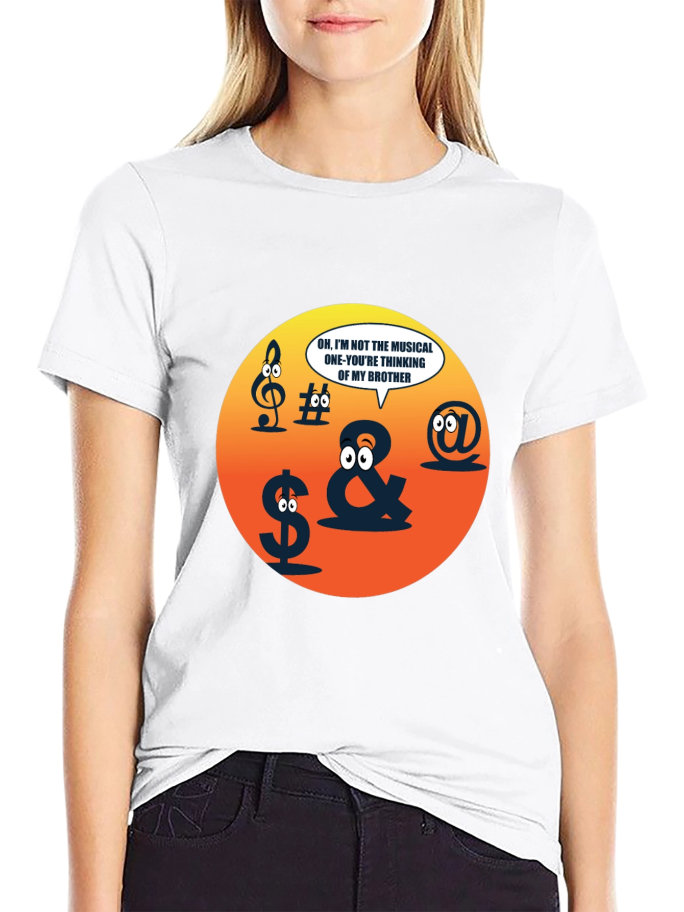 Funny Musical Pun Black T-Shirt - Graphic Symbols