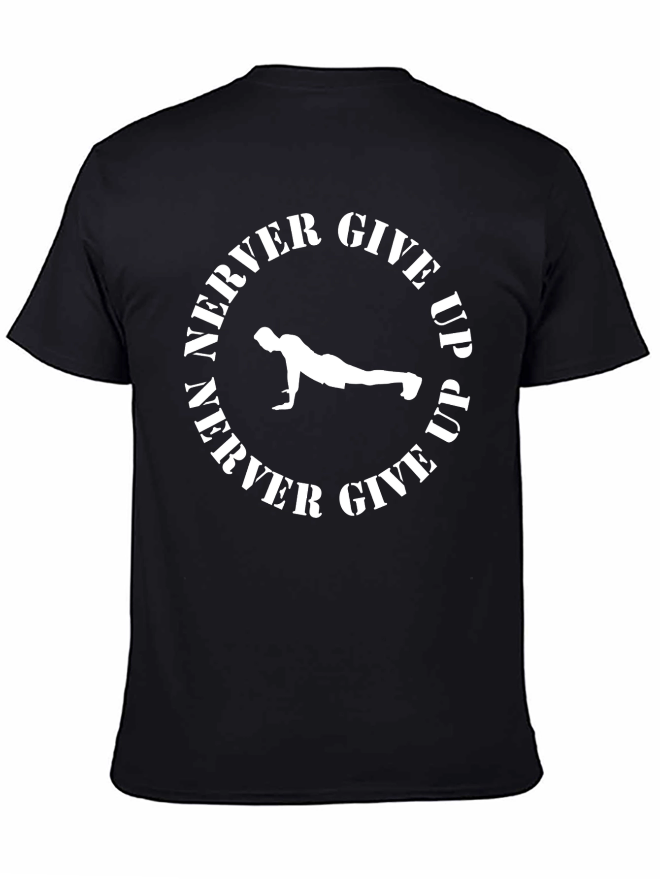 Never Give Up Fitness Graphic Tee
