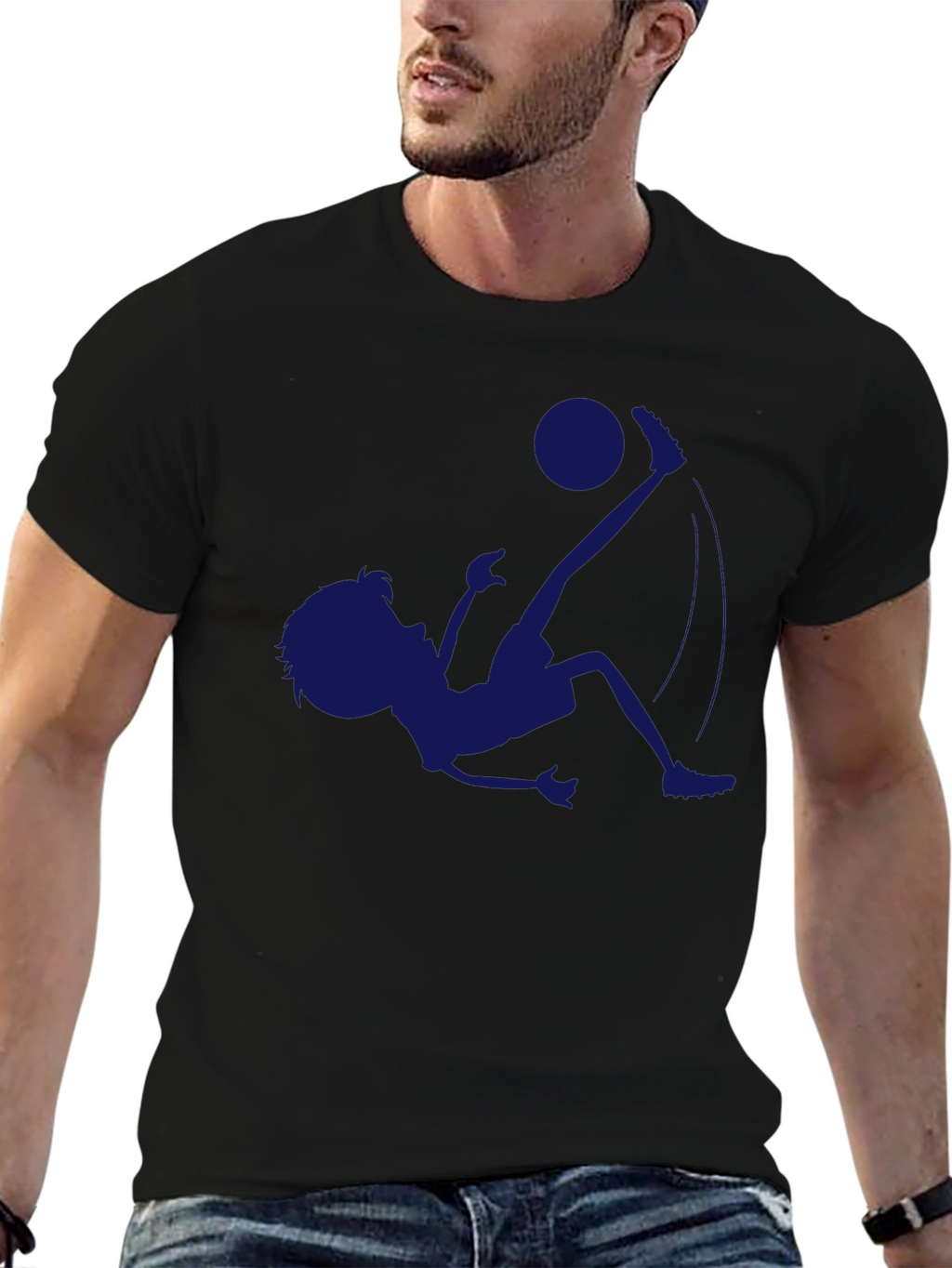 Soccer Kick Graphic Tee - Stylish Black T-Shirt