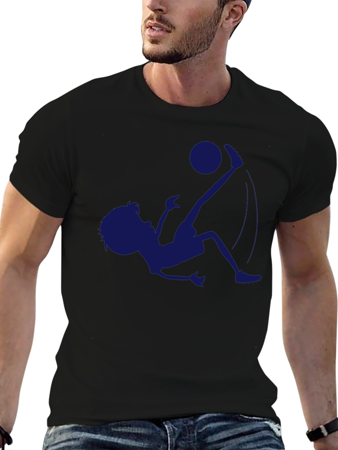 Soccer Kick Graphic Tee - Stylish Black T-Shirt