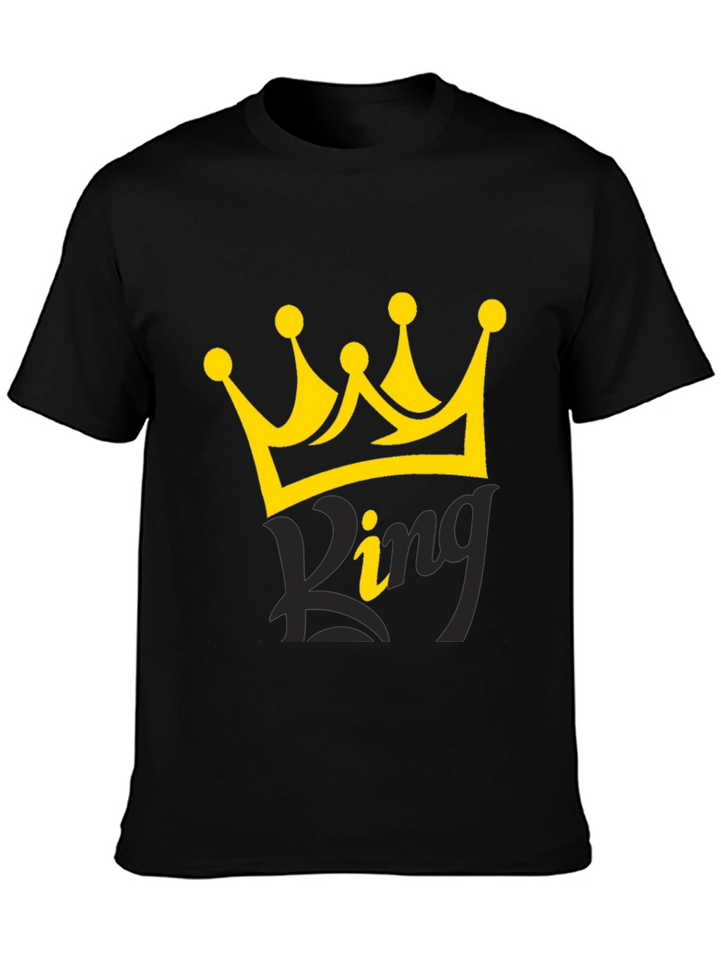 King Crown Graphic Black T-Shirt for Men