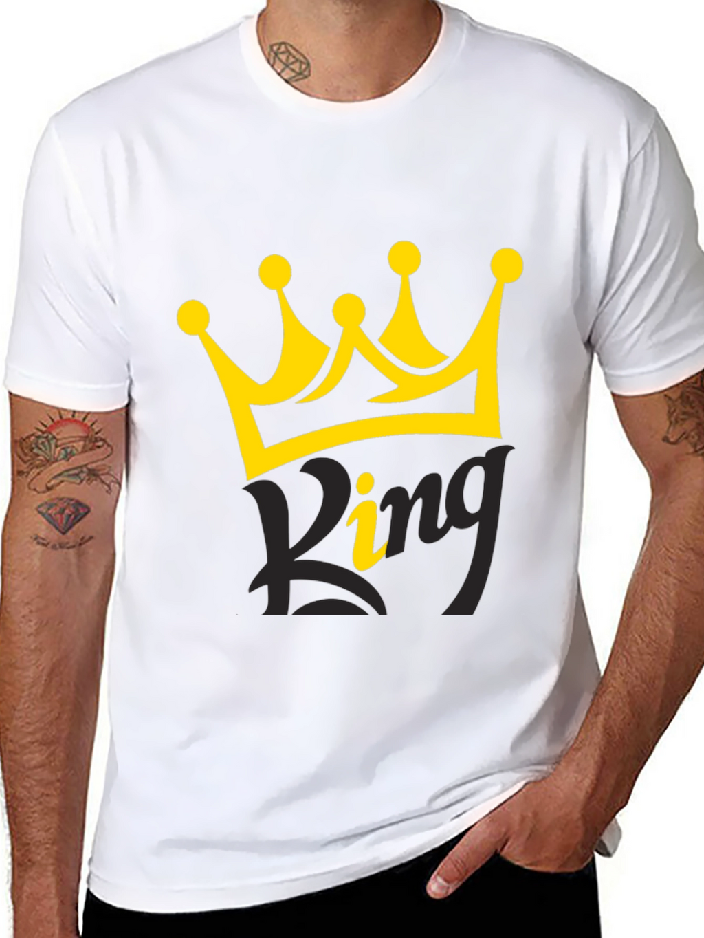 King Crown Graphic Black T-Shirt for Men