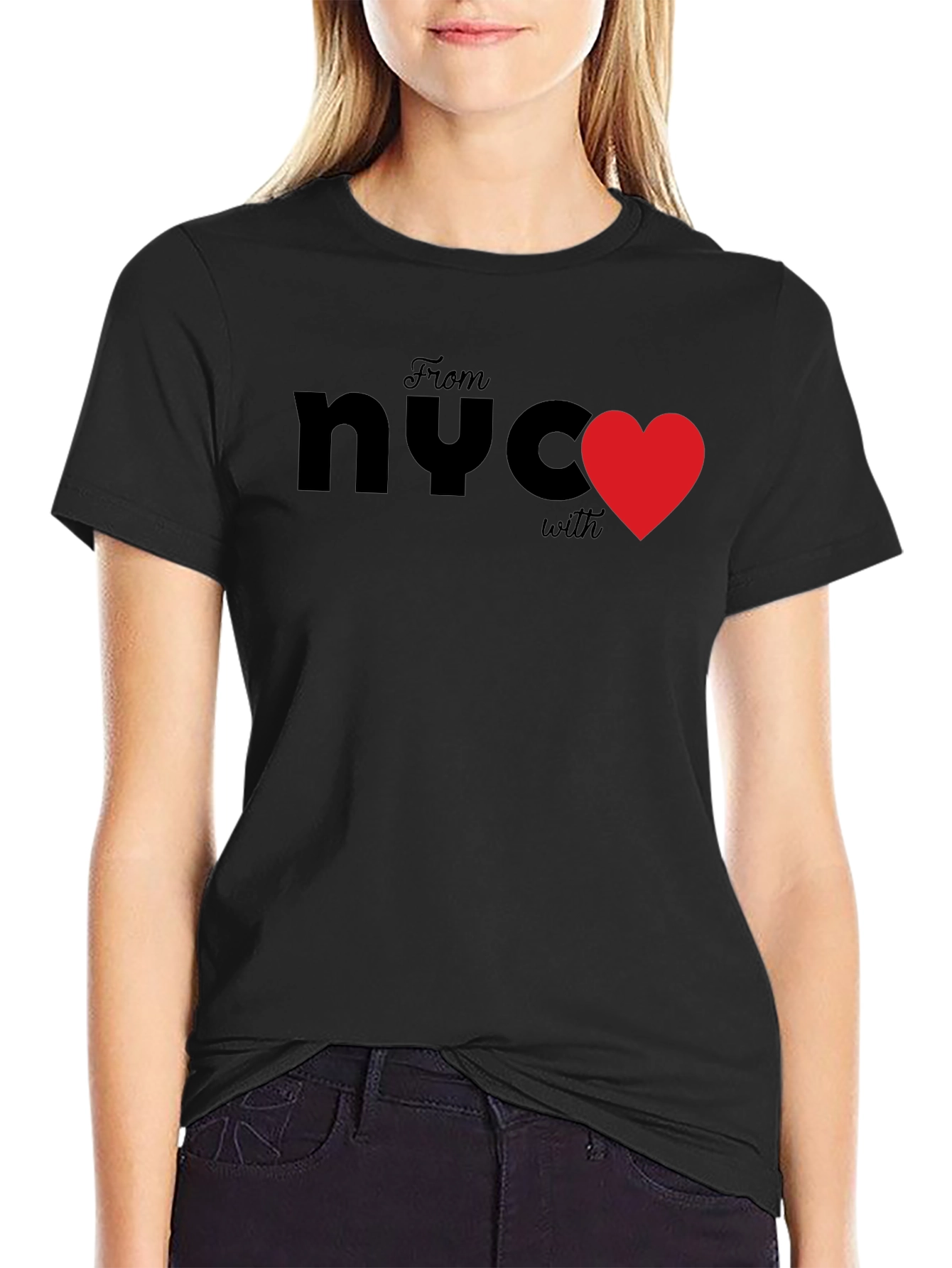 NYC Heart T-Shirt - Unisex Black Tee