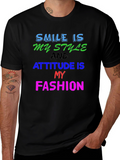Smile Style Attitude Fashion Graphic T-Shirt