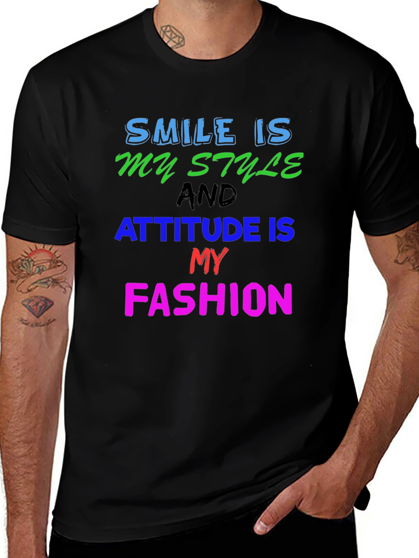 Smile Style Attitude Fashion Graphic T-Shirt