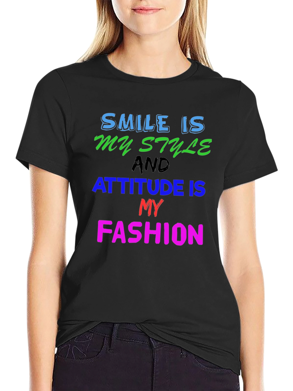 Smile Style Attitude Fashion Graphic T-Shirt