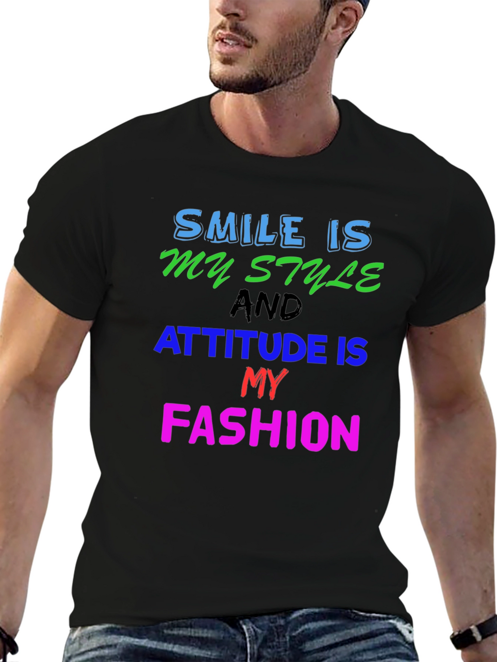 Smile Style Attitude Fashion Graphic T-Shirt