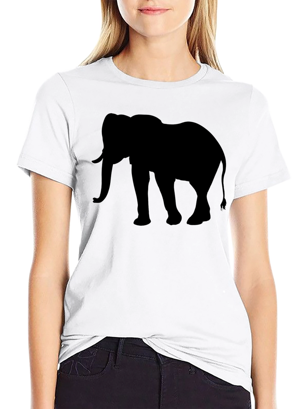 Elephant Silhouette Black T-Shirt - Classic Style