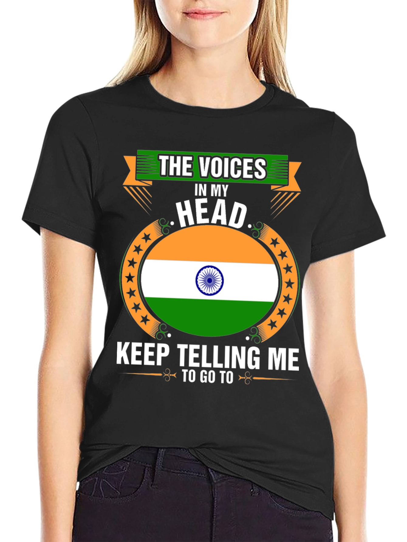 India Flag Tee: The Voices in My Head T-Shirt