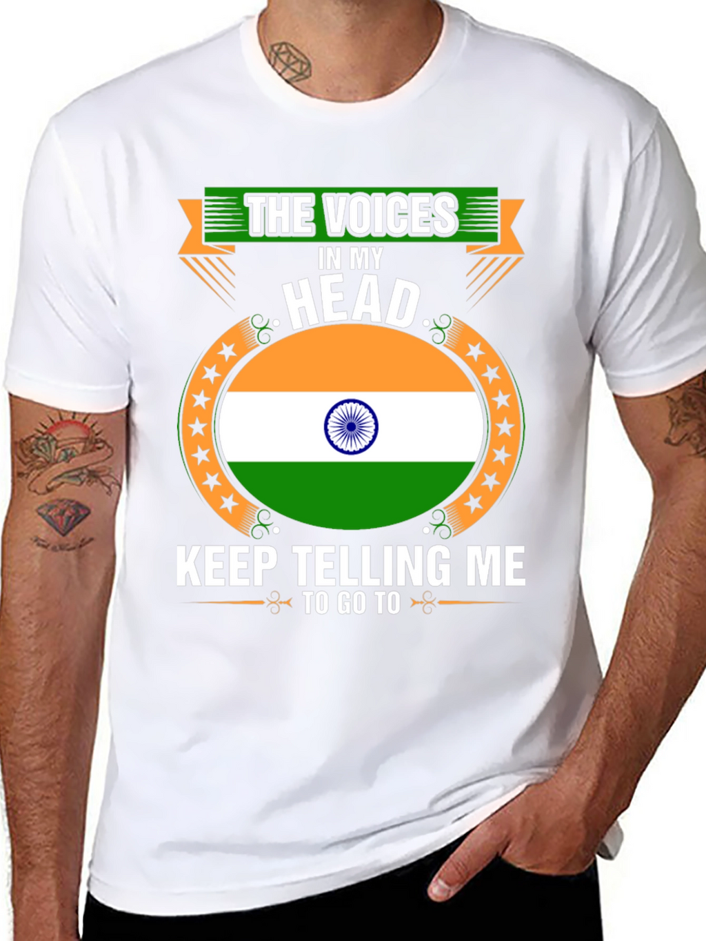 India Flag Tee: The Voices in My Head T-Shirt