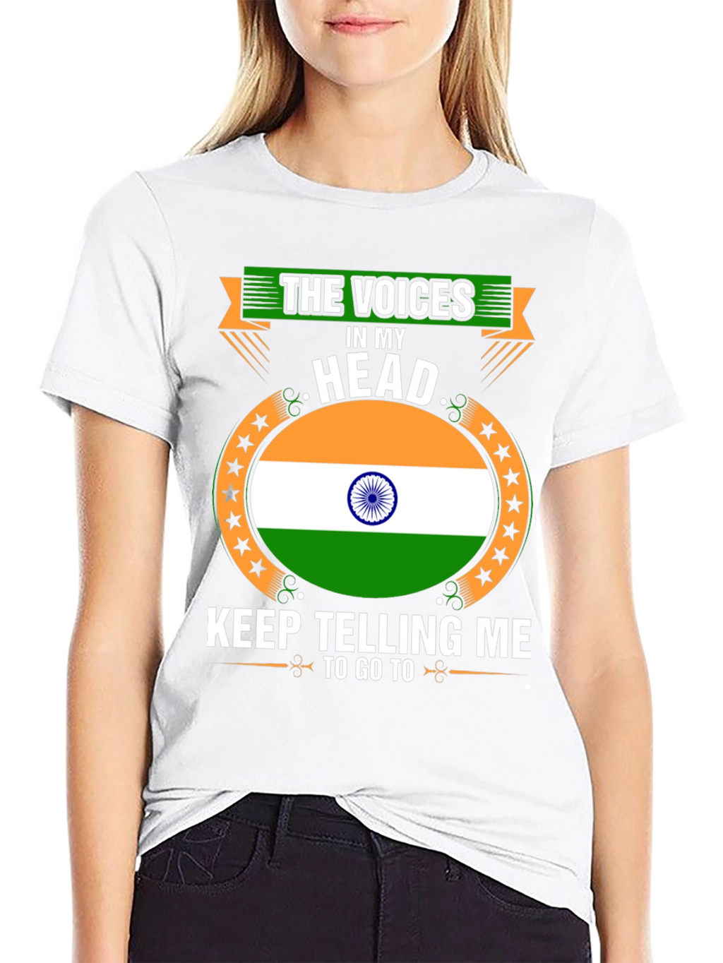 India Flag Tee: The Voices in My Head T-Shirt