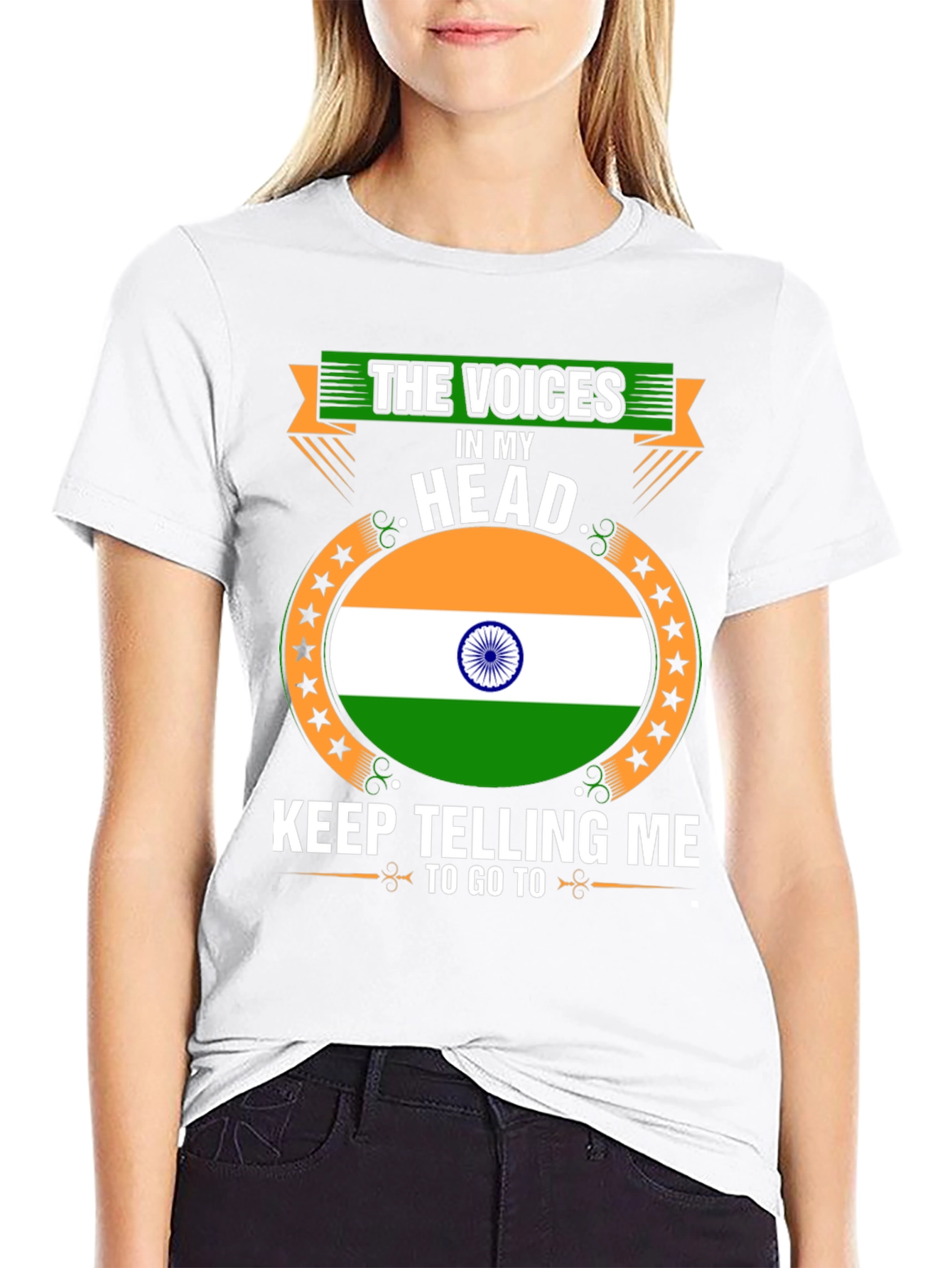 India Flag Tee: The Voices in My Head T-Shirt