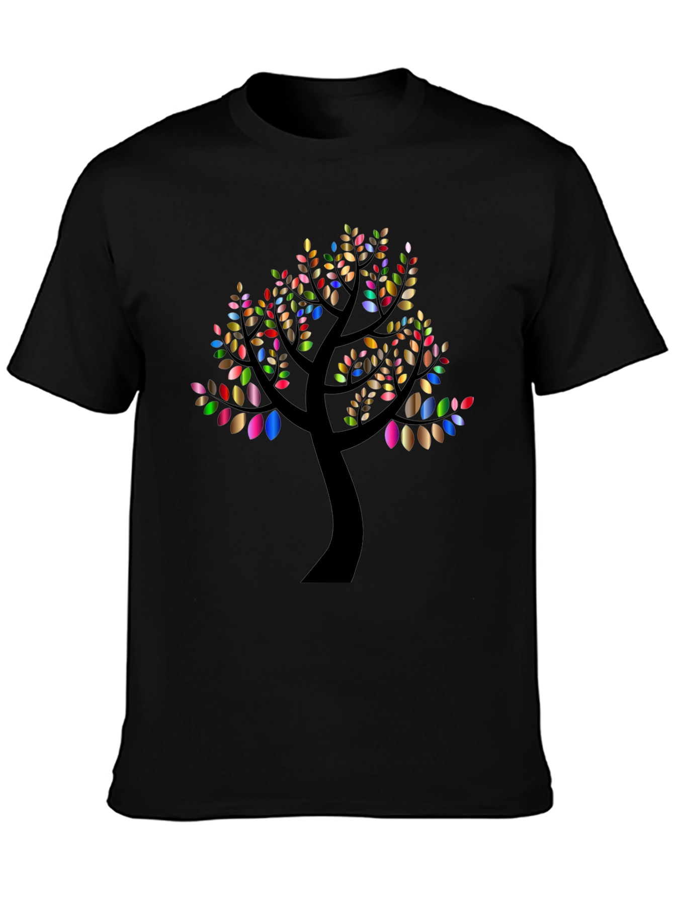 Colorful Leaf Tree Graphic T-Shirt - Stylish Mens Tee