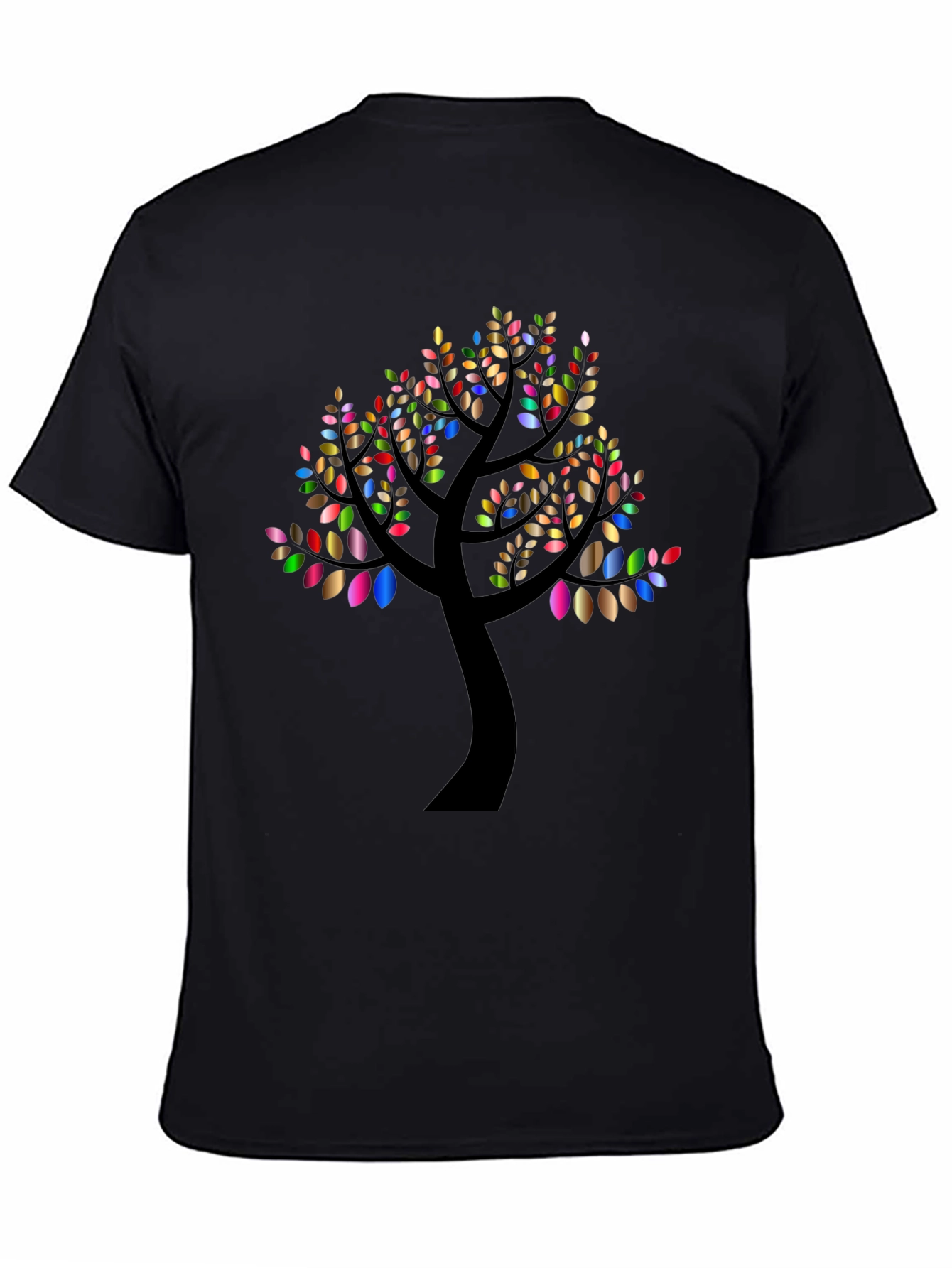 Colorful Leaf Tree Graphic T-Shirt - Stylish Mens Tee