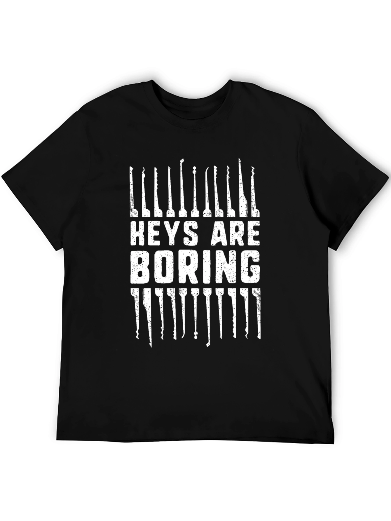 Keys Are Boring Lock Pick T-Shirt - Black Graphic Tee