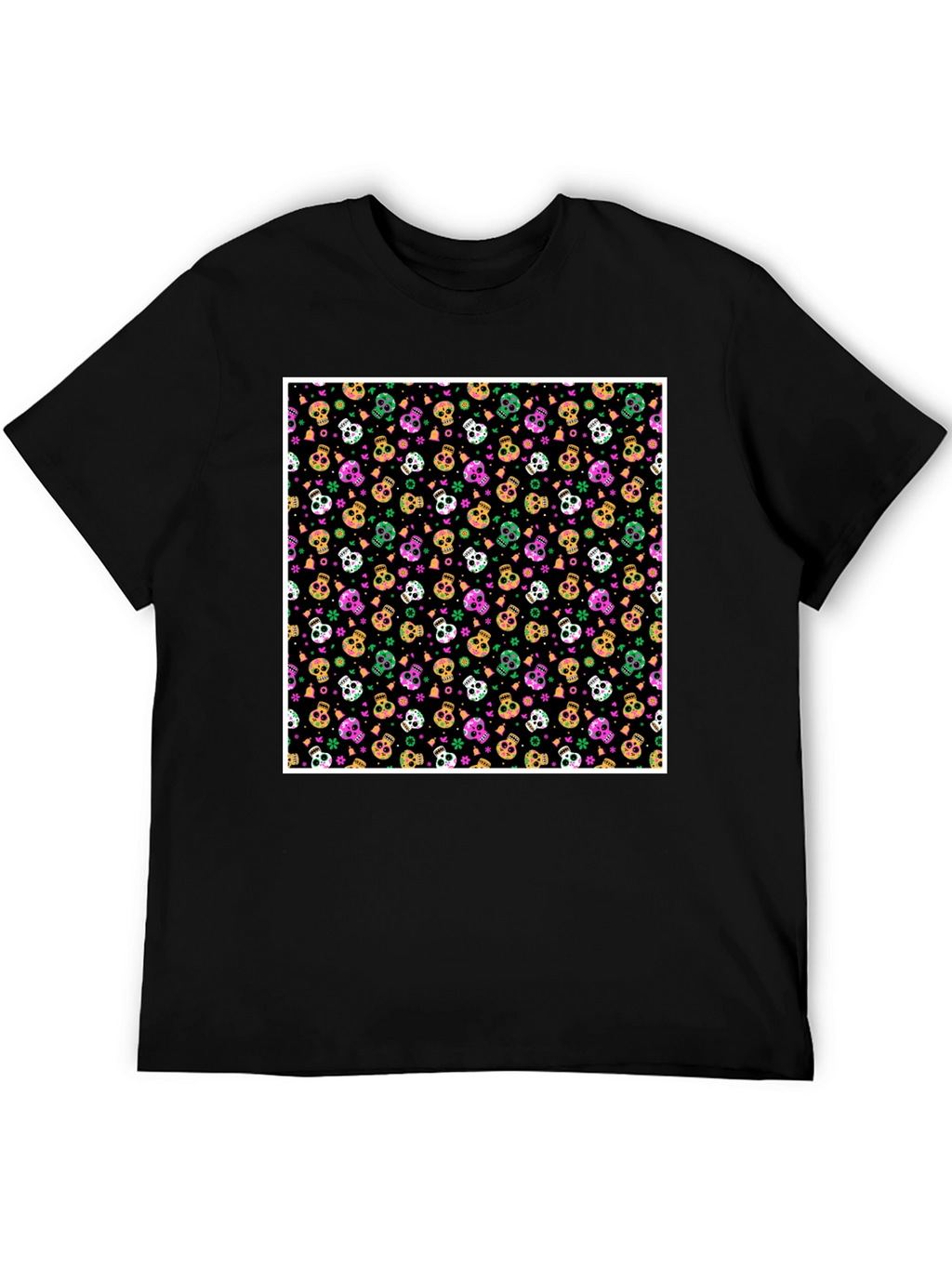 Skull Pattern T-Shirt - Bold Graphic Tee