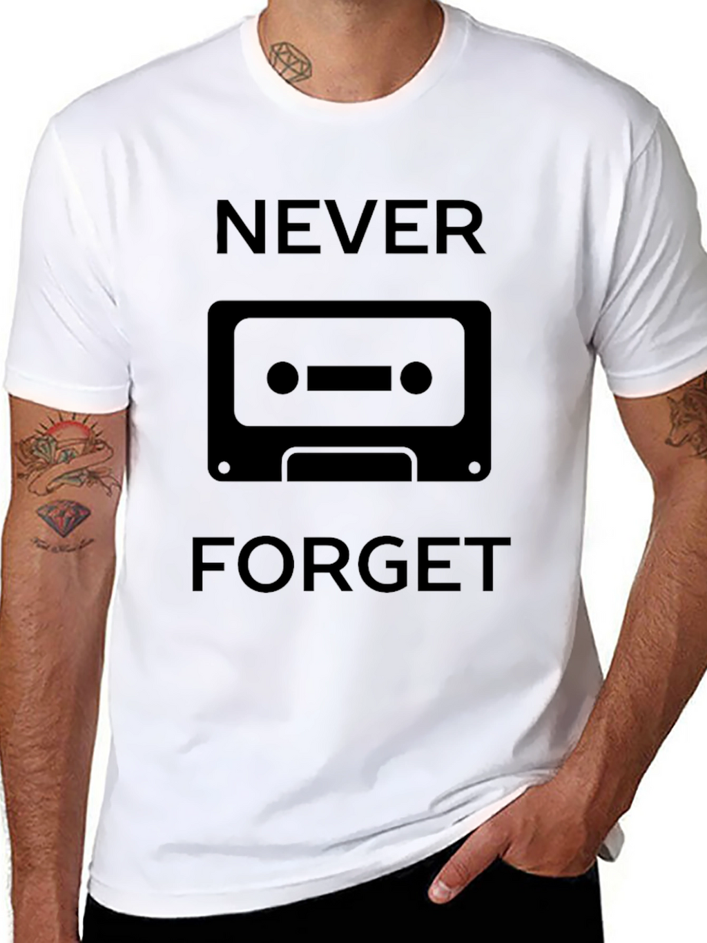 Retro Cassette Never Forget Graphic Tee