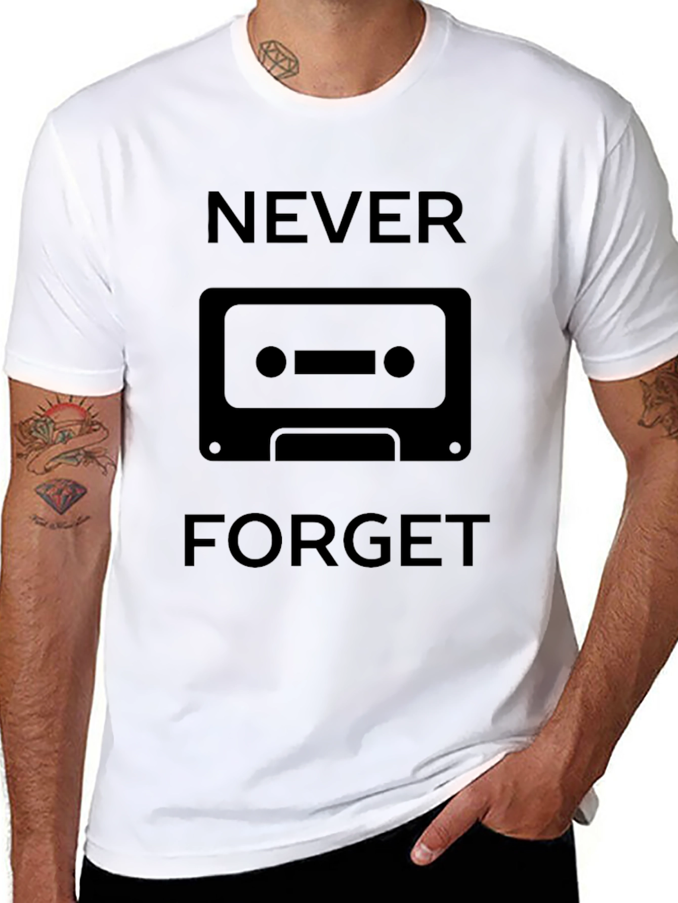 Retro Cassette Never Forget Graphic Tee