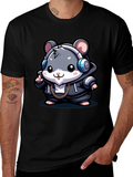 Cool Hamster Graphic Tee - Black