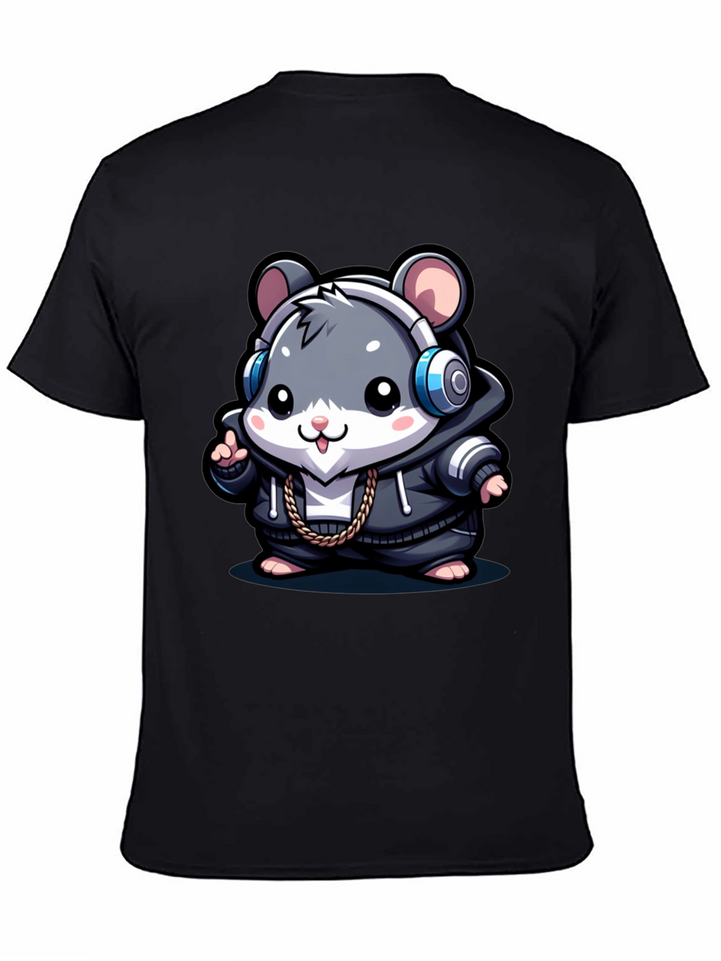 Cool Hamster Graphic Tee - Black