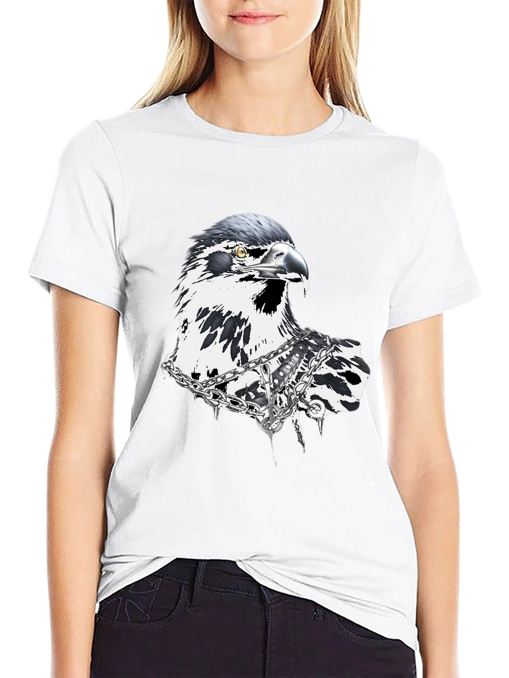Edgy Eagle Graphic Tee - Black T-Shirt