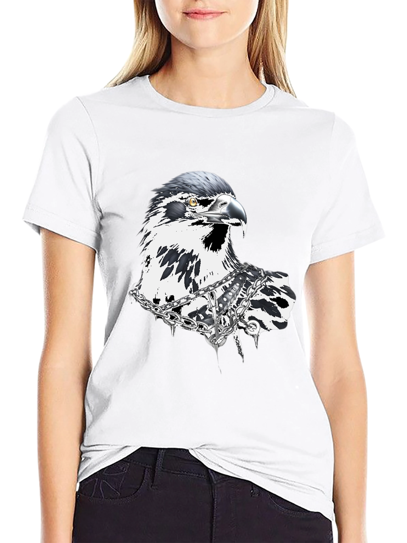 Edgy Eagle Graphic Tee - Black T-Shirt
