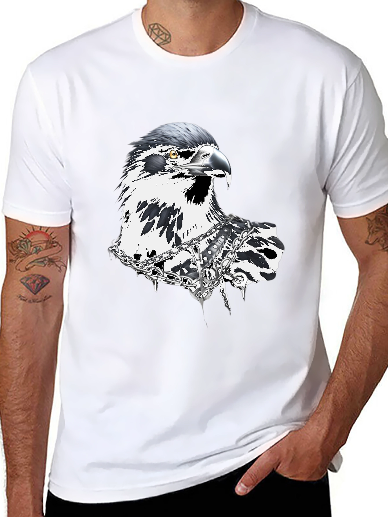 Edgy Eagle Graphic Tee - Black T-Shirt