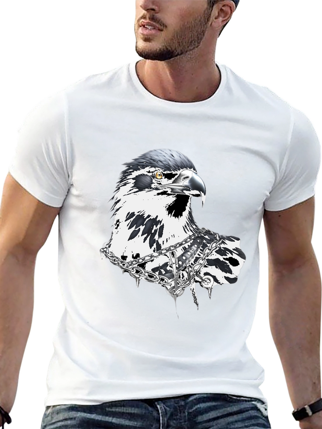 Edgy Eagle Graphic Tee - Black T-Shirt