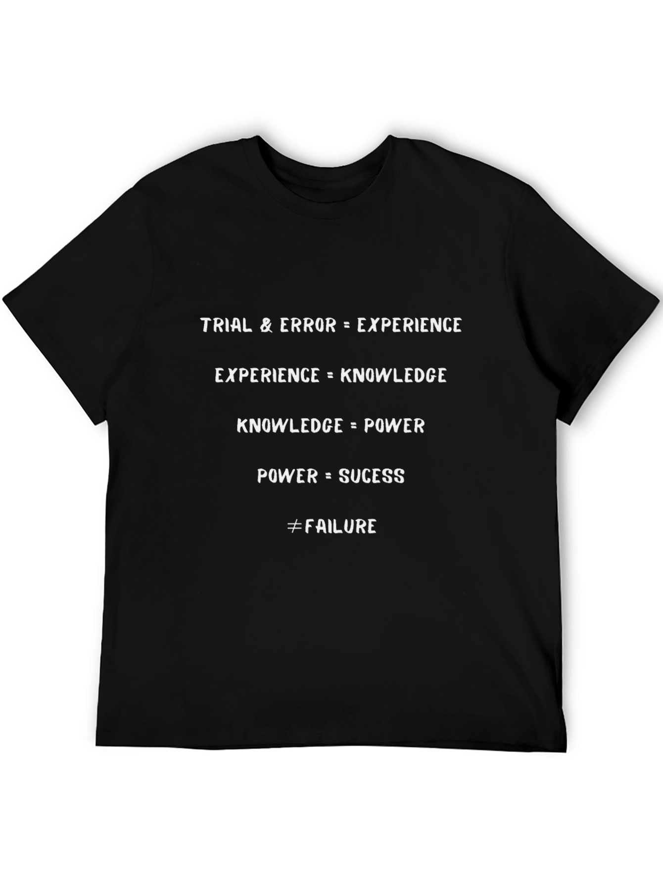 Motivational Graphic Tee - Trial & Error Black