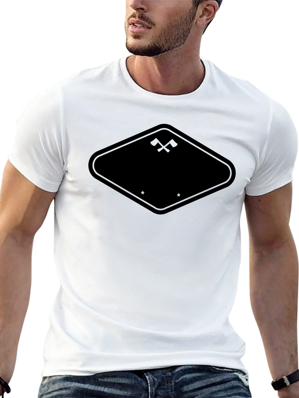 Mens Black Graphic Tee - Stylish & Comfortable