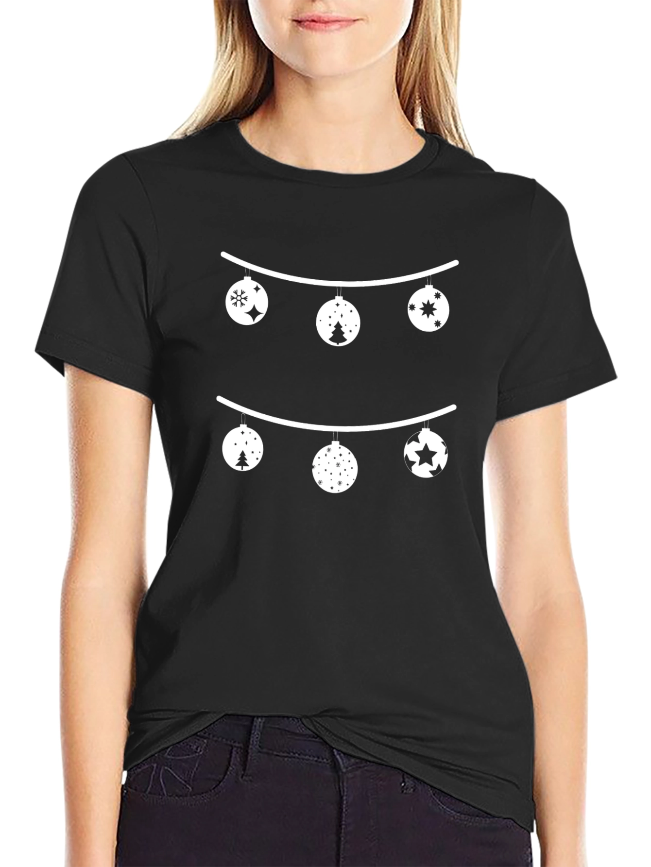 Festive Christmas Ornament String T-Shirt