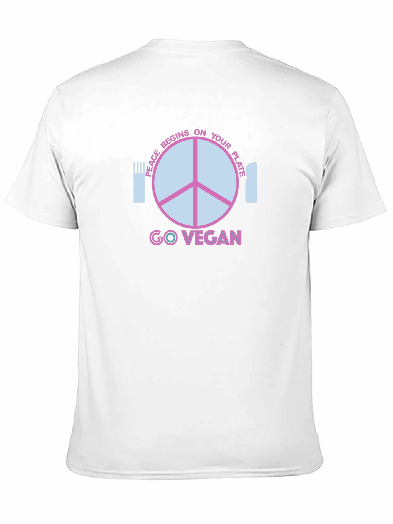 Go Vegan T-Shirt - Peace Begins On Your Plate