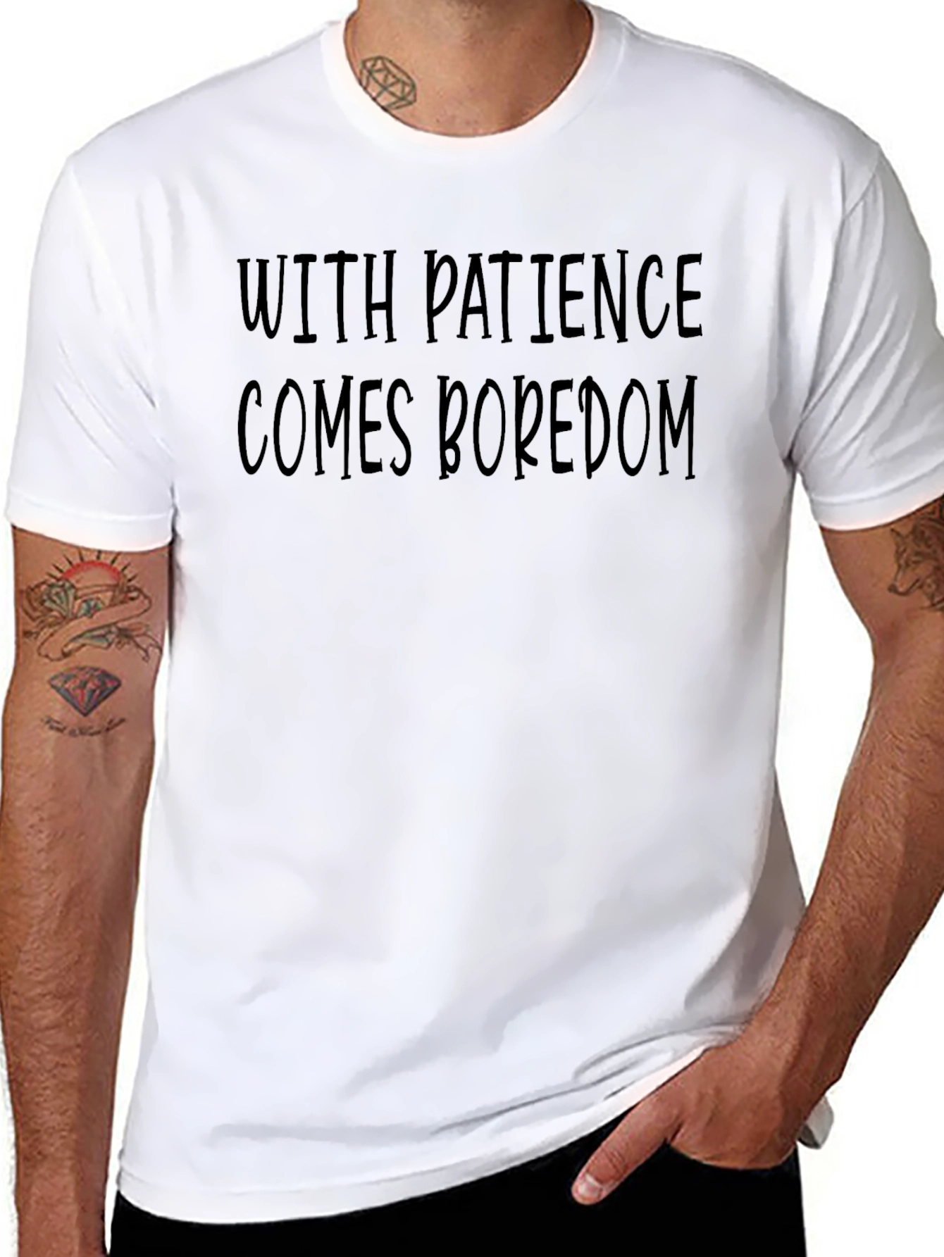Humorous Patience Boredom Black T-Shirt