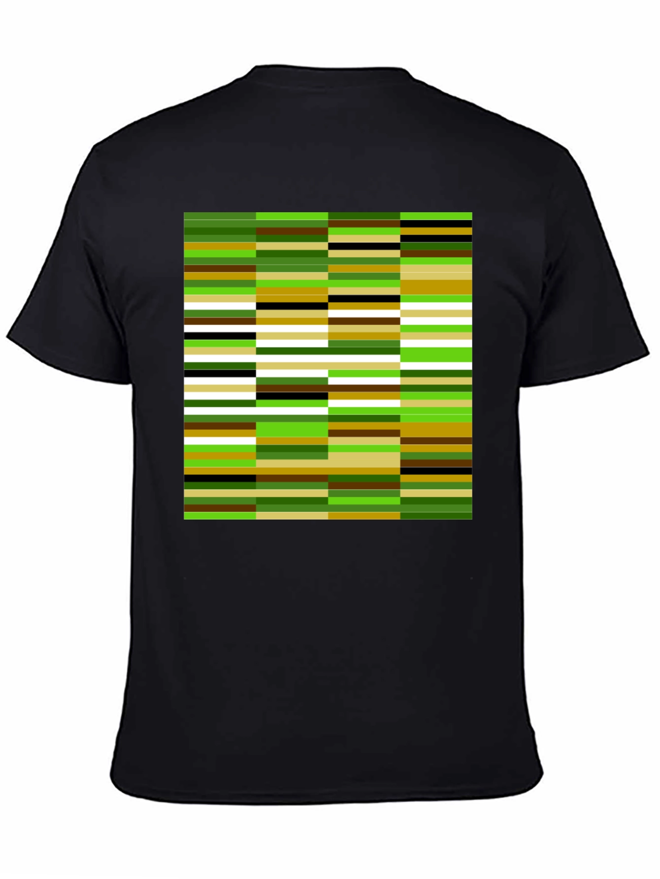 Modern Abstract Stripe Graphic Tee - Black