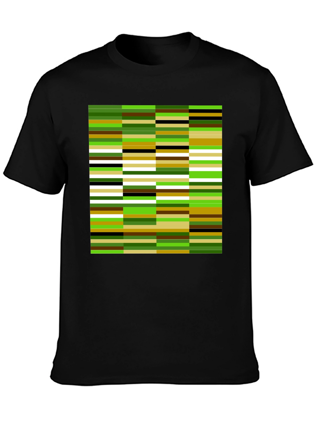 Modern Abstract Stripe Graphic Tee - Black