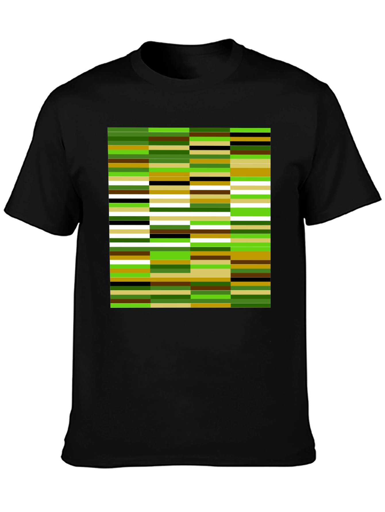 Modern Abstract Stripe Graphic Tee - Black