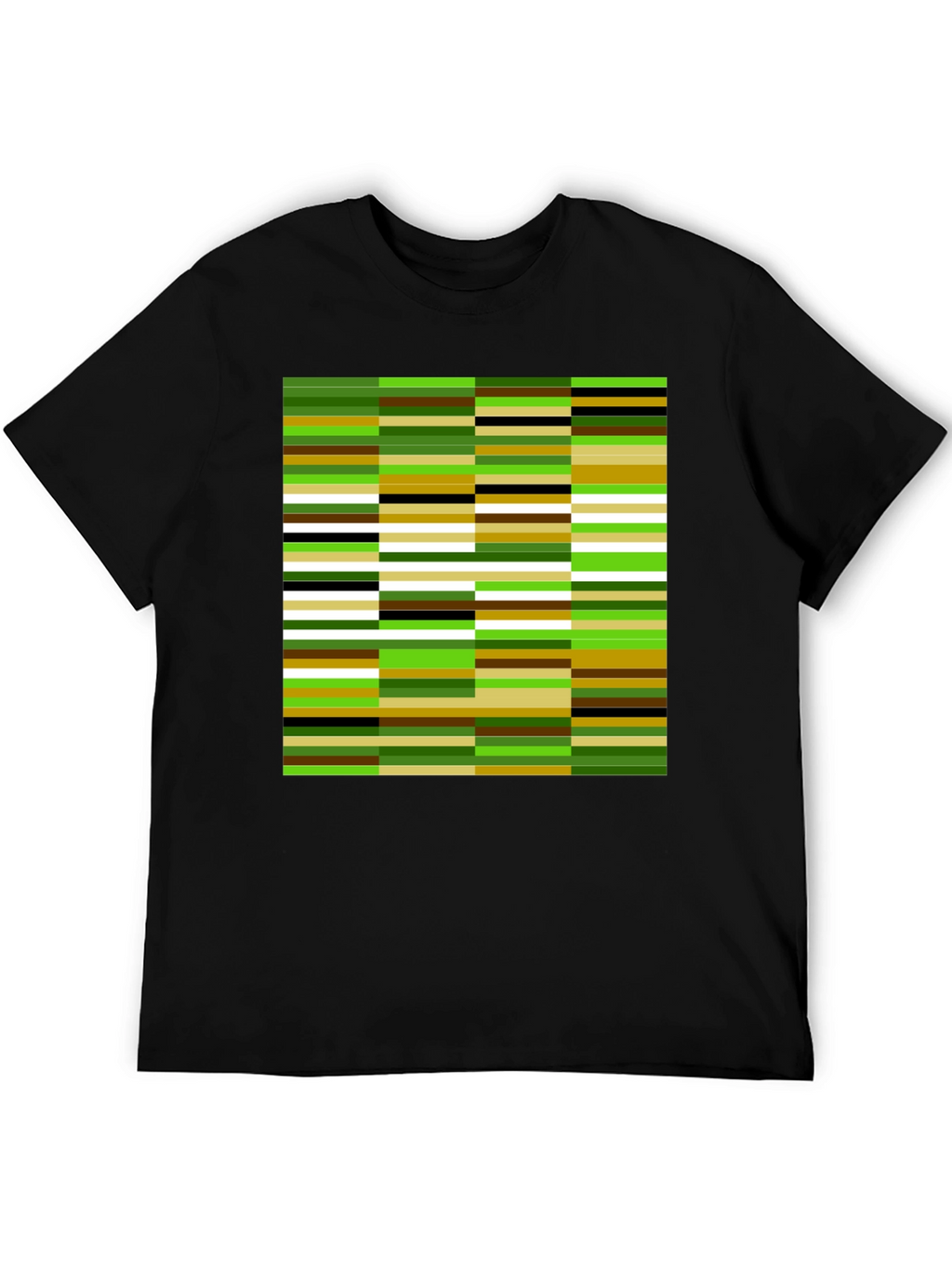 Modern Abstract Stripe Graphic Tee - Black