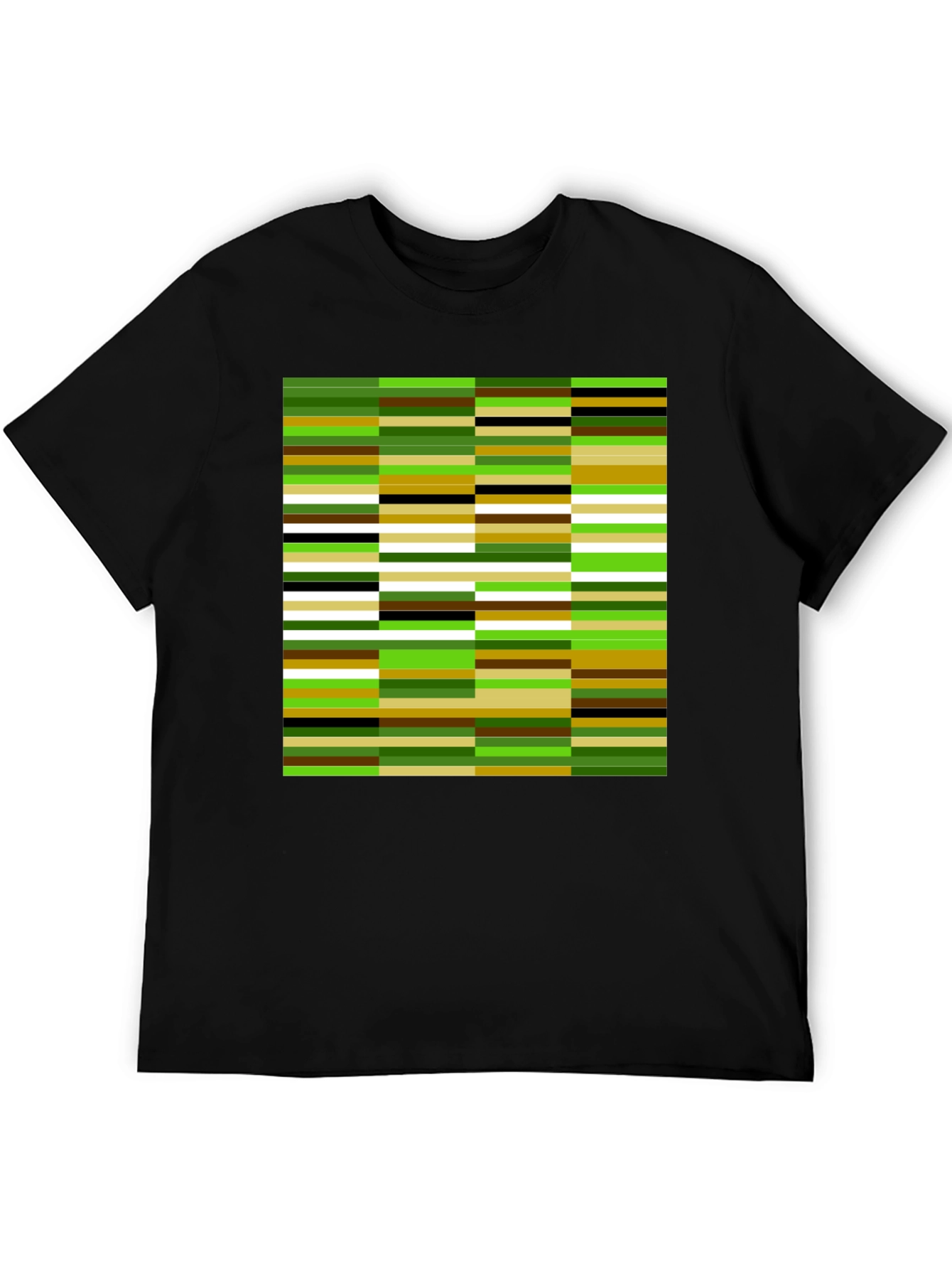 Modern Abstract Stripe Graphic Tee - Black