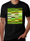 Modern Abstract Stripe Graphic Tee - Black