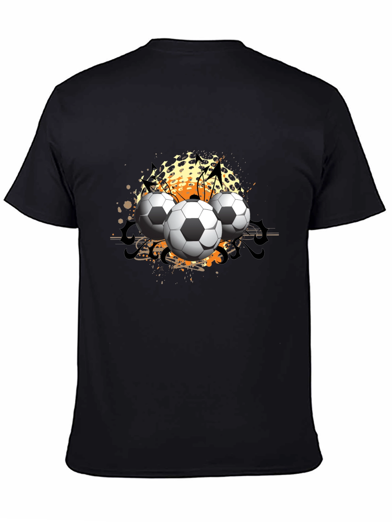Soccer Ball Graphic Black T-Shirt